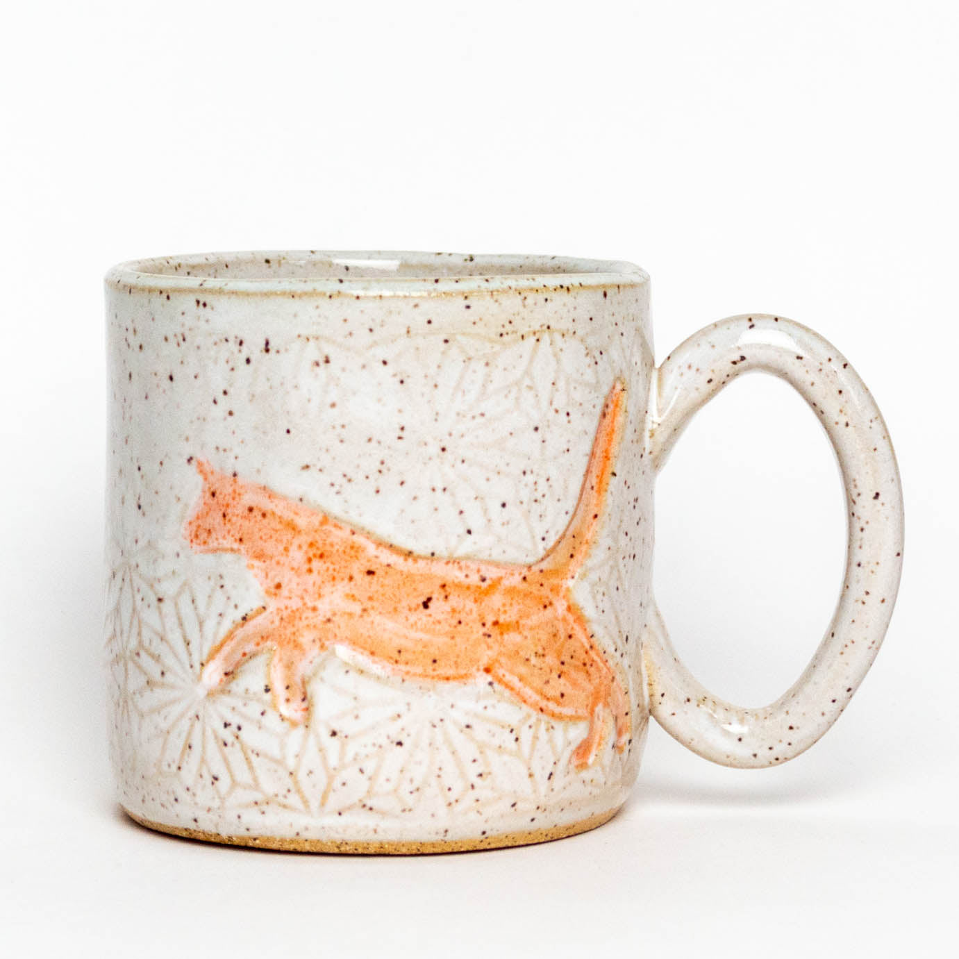 Orange Jumping Cat White 10oz Mug