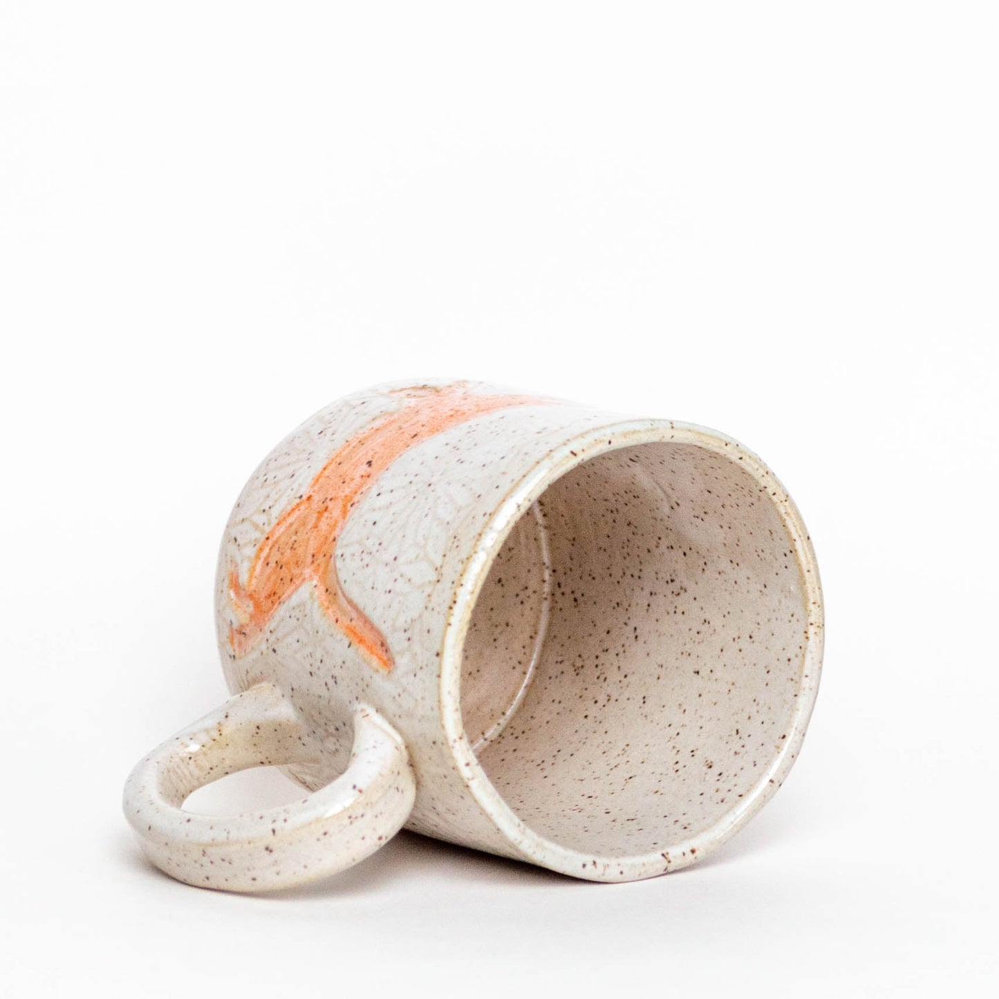 Orange Jumping Cat White 10oz Mug