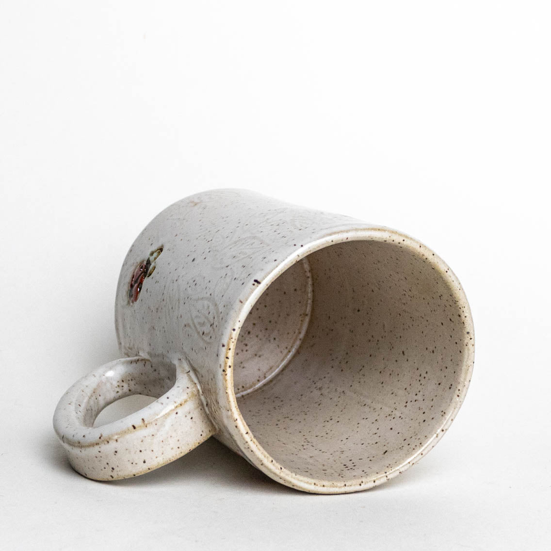 Ladybug White Stoneware 14oz Mug