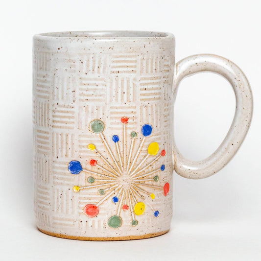 Art Deco Sunburst White 14oz Mug