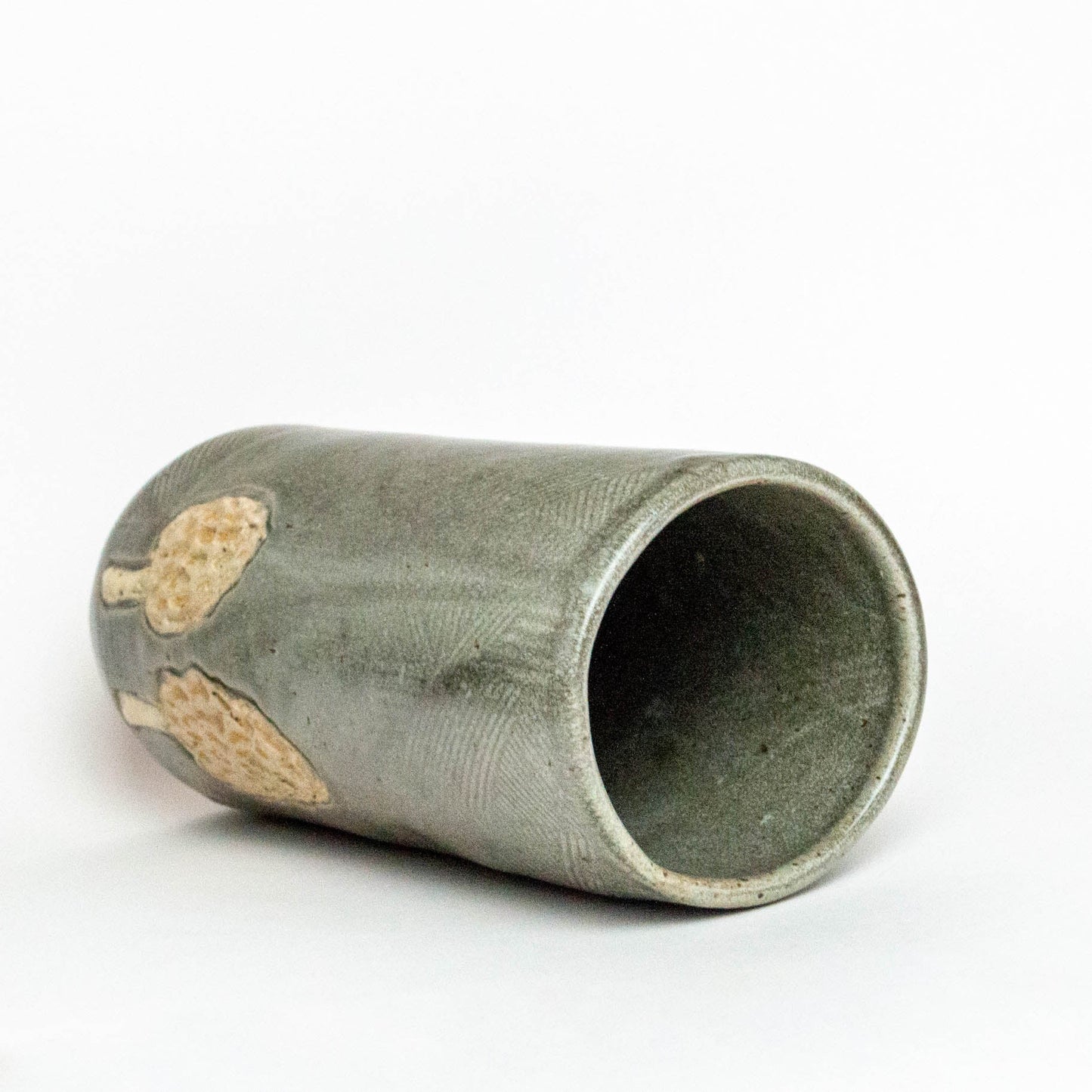 Morel Mushroom Silver Vase