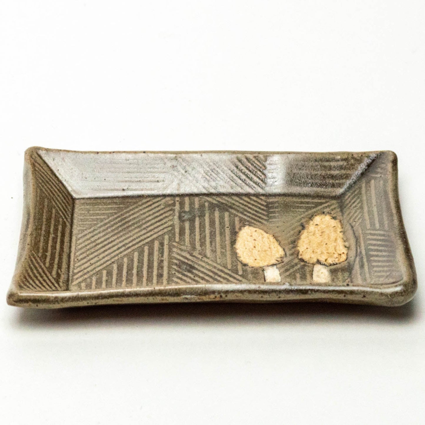 Morel Mushroom Gray Trinket Dish