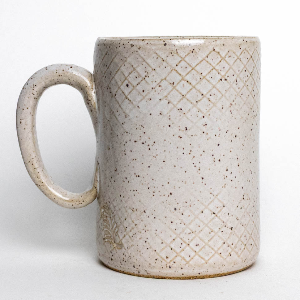 Tufted Titmouse on White Stoneware 14oz Mug