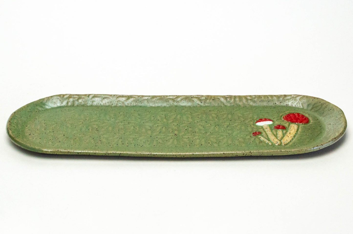 Mushroom Green Stoneware 12" Platter