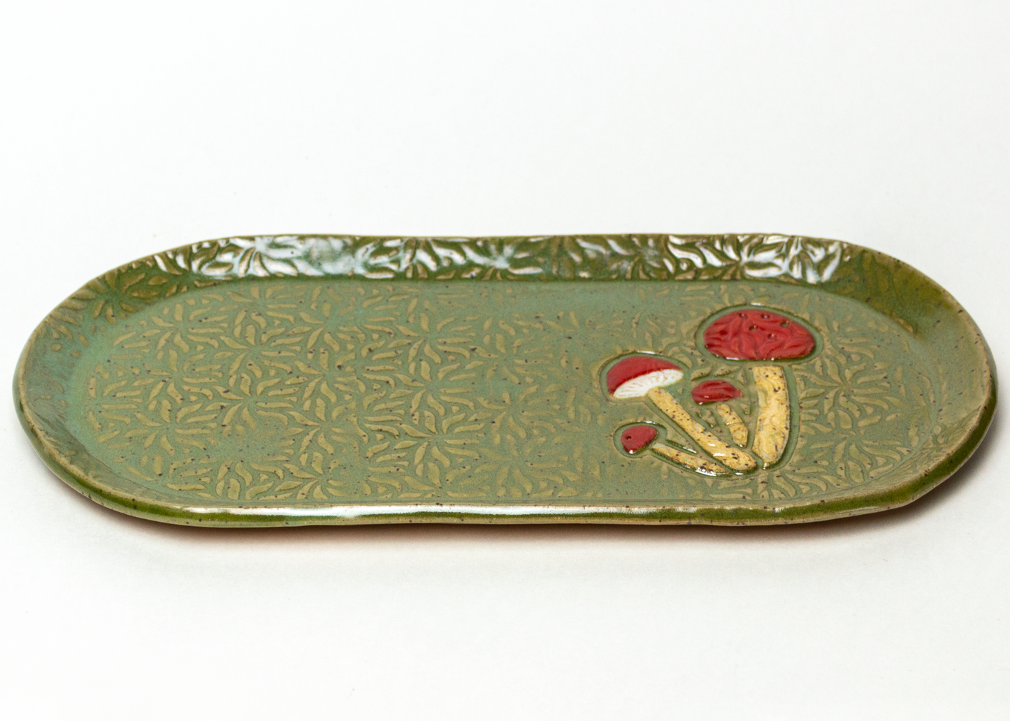 Mushroom Green 10" Stoneware Platter