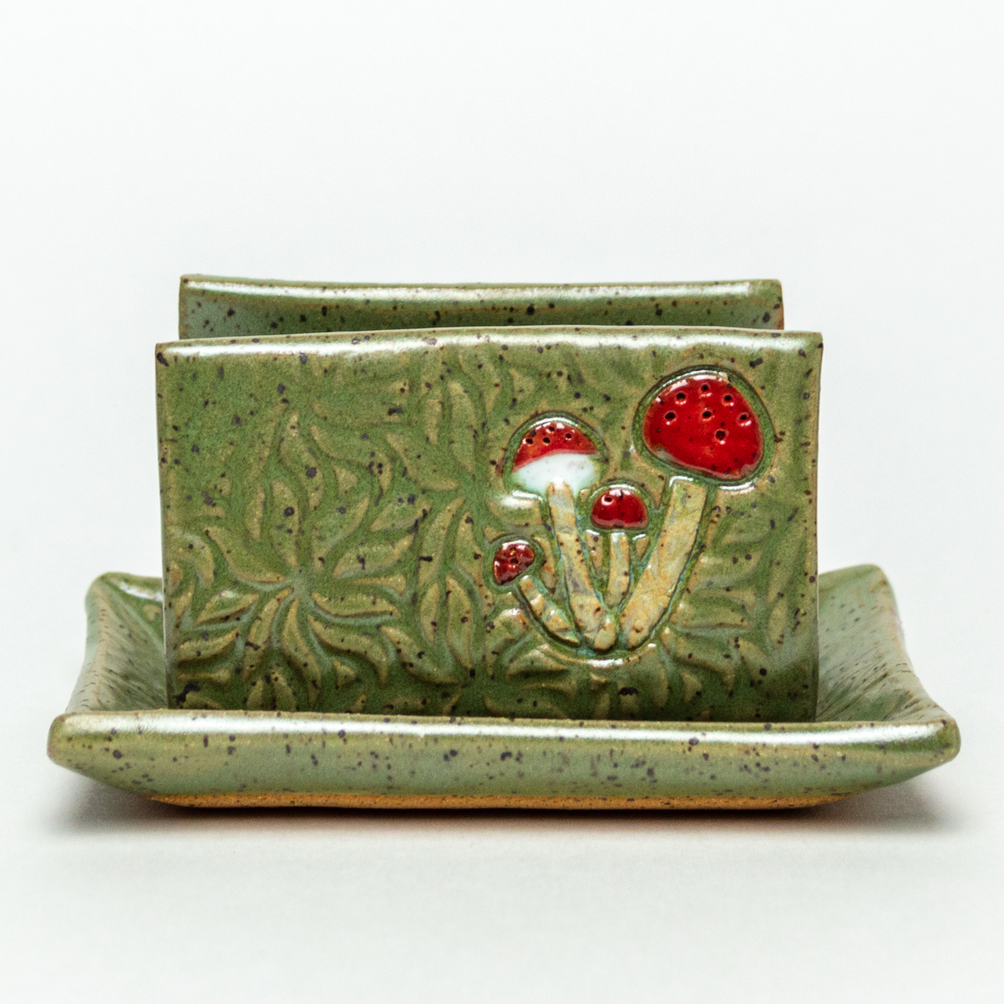 Mushroom Design Green Sponge Holder