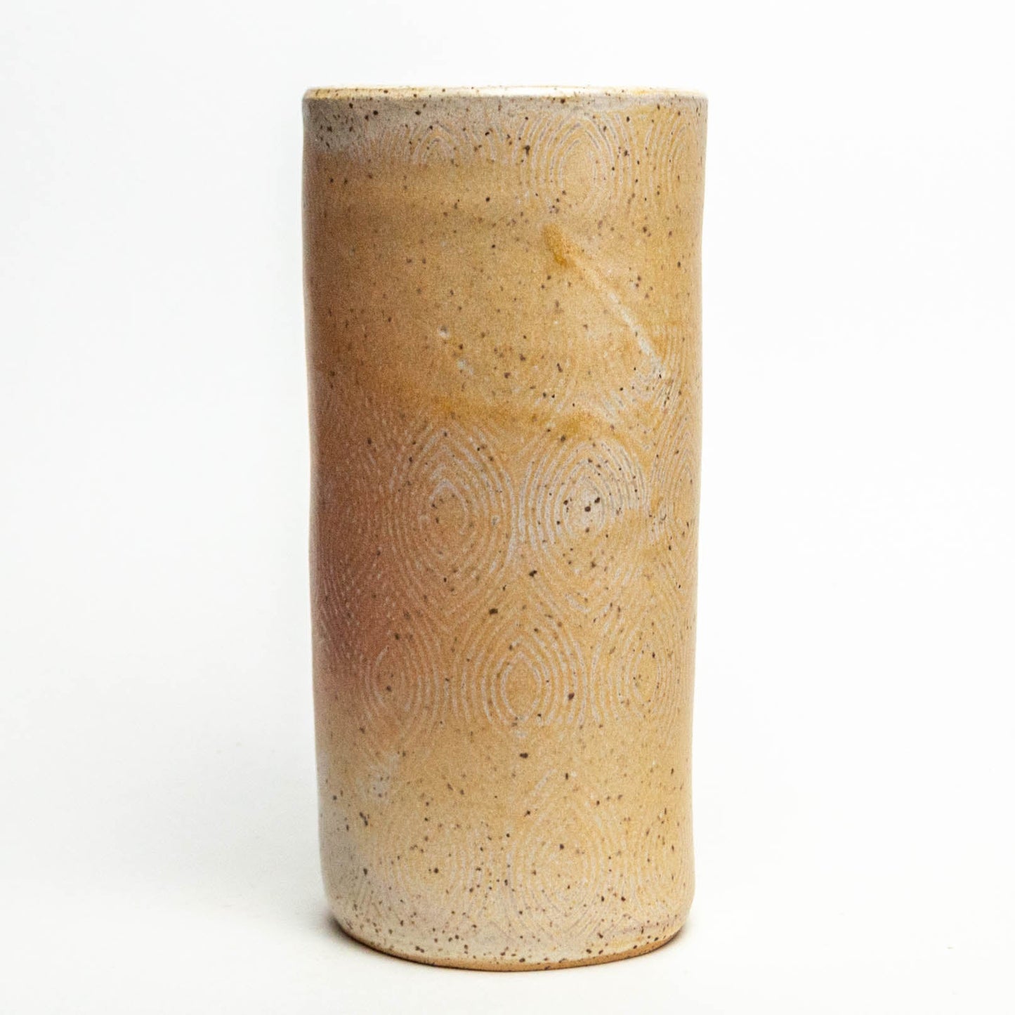 Orange Cone Flower Beige Vase