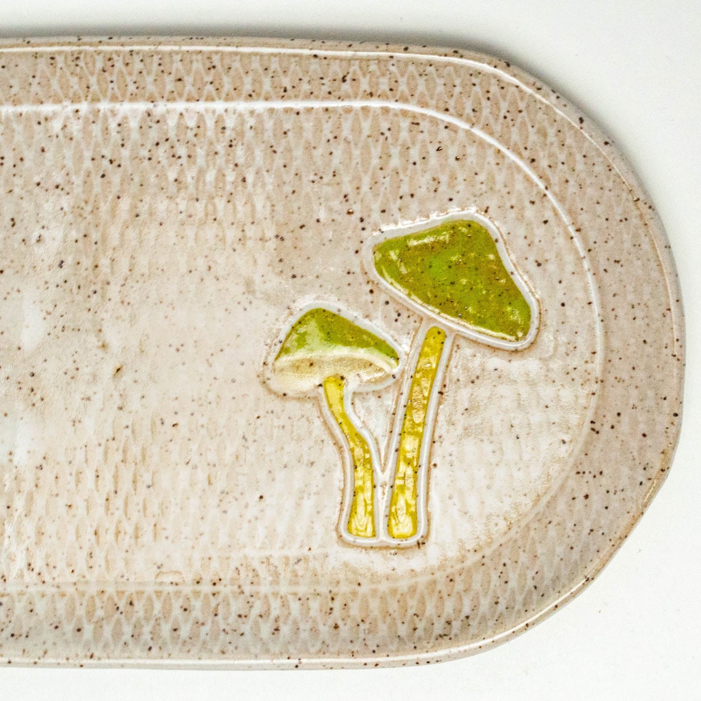 Parrot Mushroom White Stoneware 10" Platter