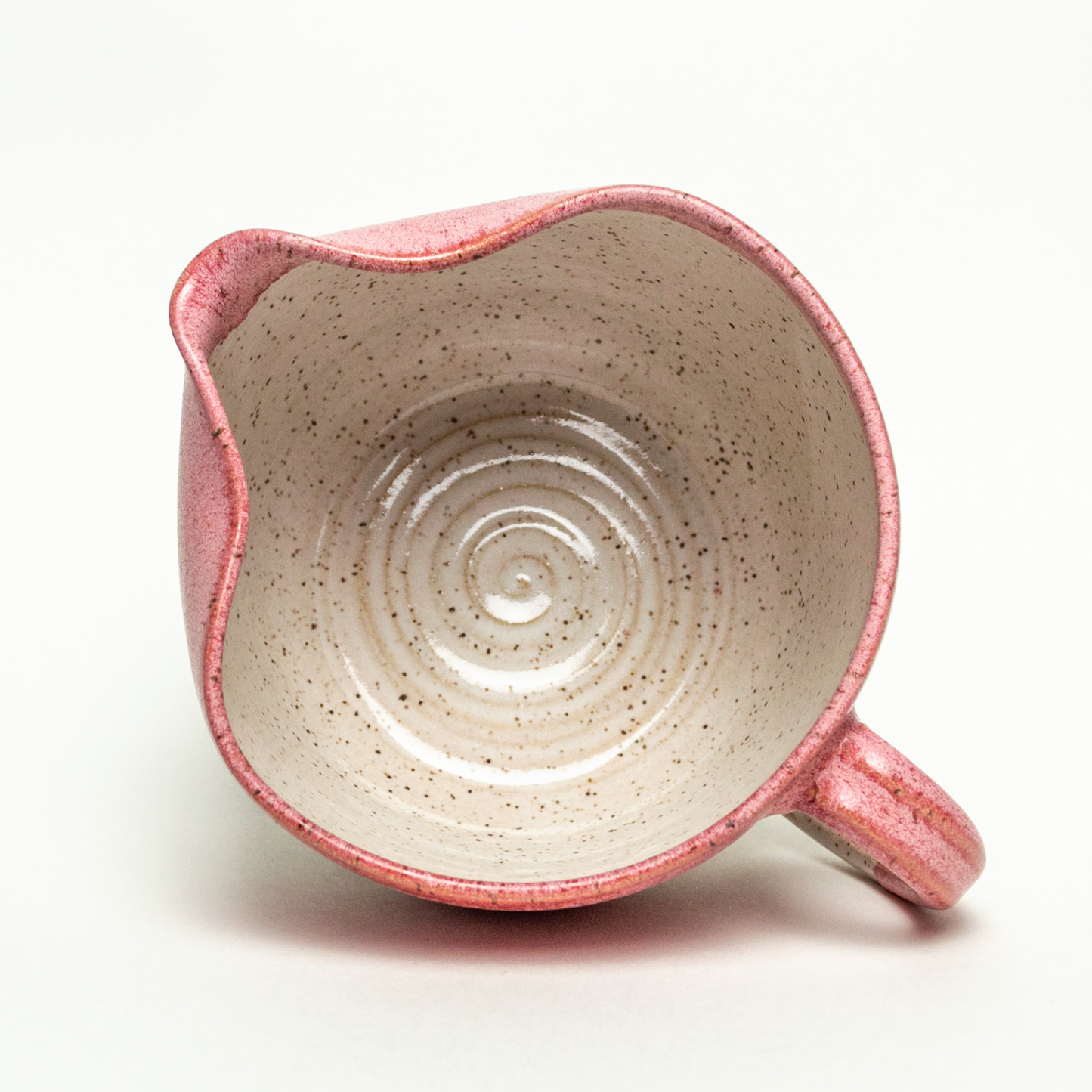 Red & White Hand-Thrown Batter Bowl