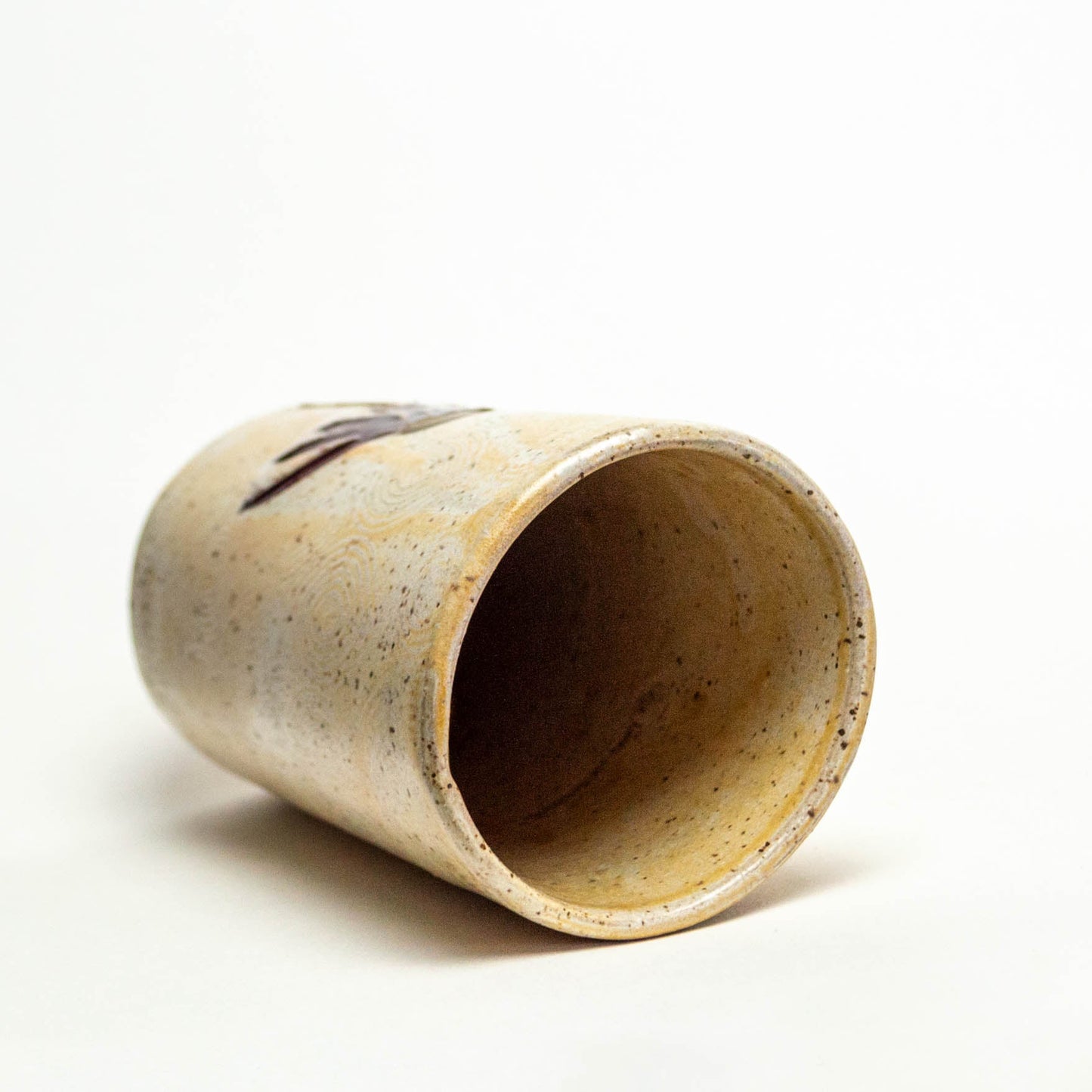 Purple Cone Flower Beige Vase