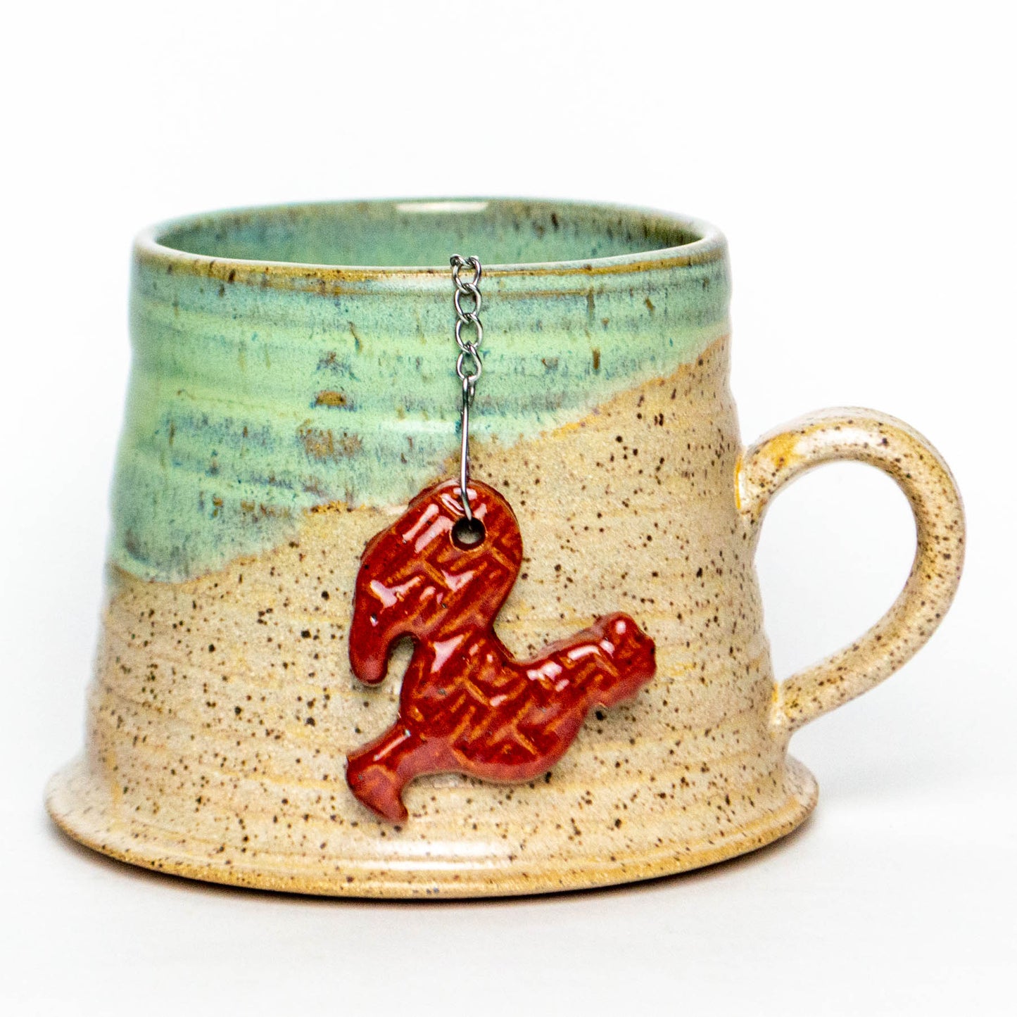 Rooster Stoneware Cinnamon Charm w/ Tea Ball Infuser