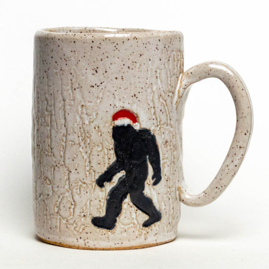 Santa Sasquatch White Stoneware 14oz Mug