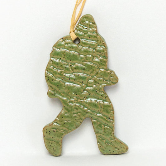 Green Sasquatch Stoneware Ornament