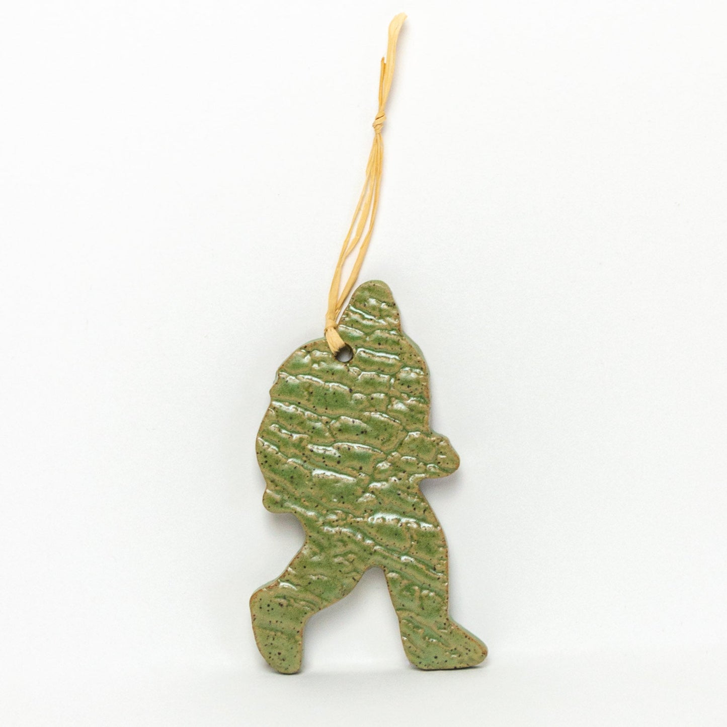 Green Sasquatch Stoneware Ornament