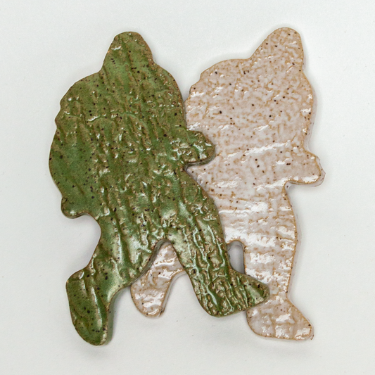 Sasquatch Ceramic Stoneware Magnets - Green, White or Black