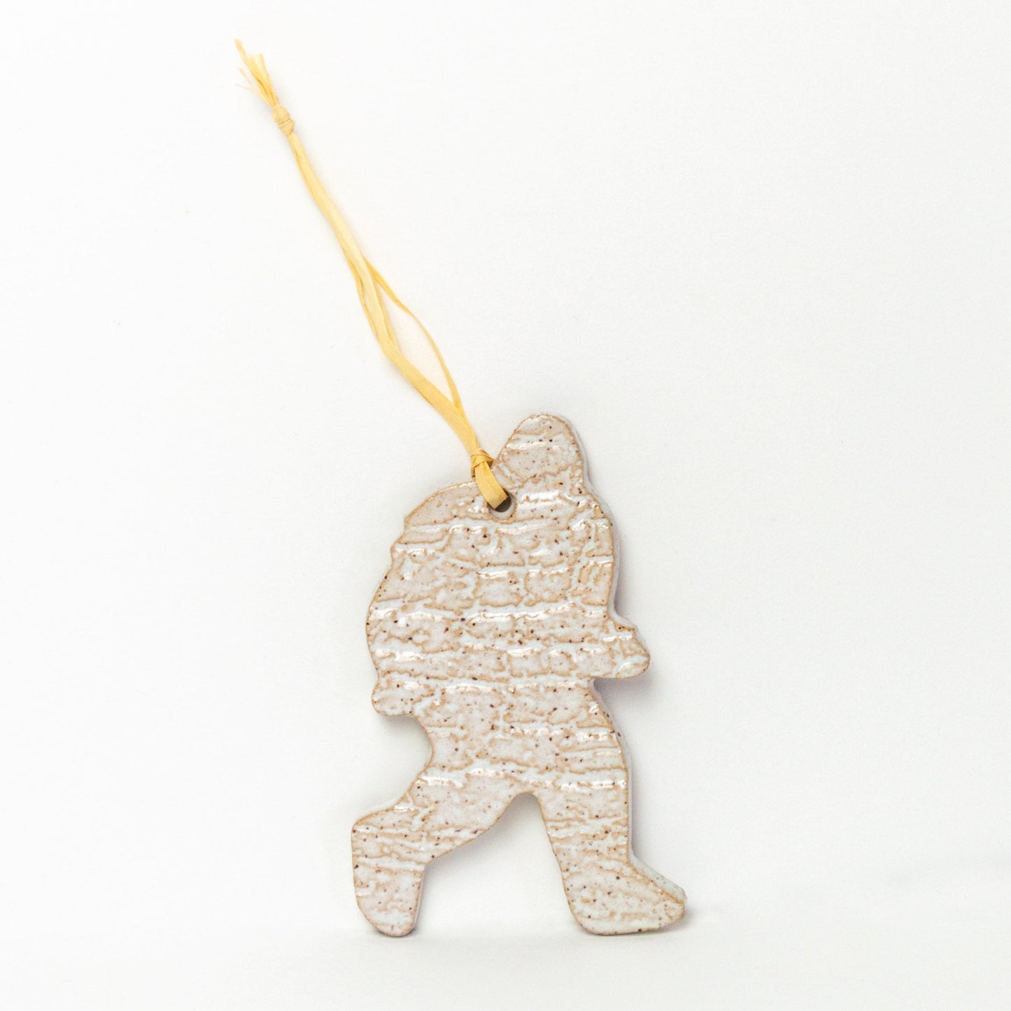 White Sasquatch Stoneware Ornament