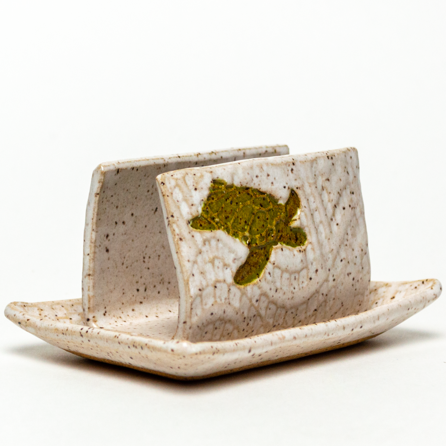 Sea Turtle White Stoneware Sponge Holder
