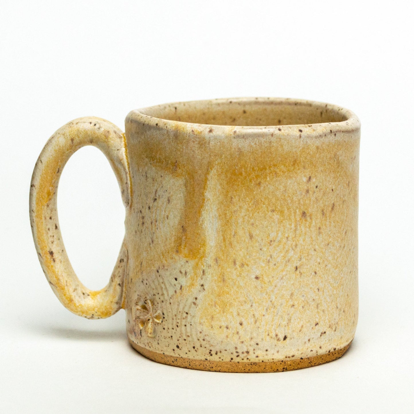 Purple Cone Flower on Beige Stoneware 10oz Mug