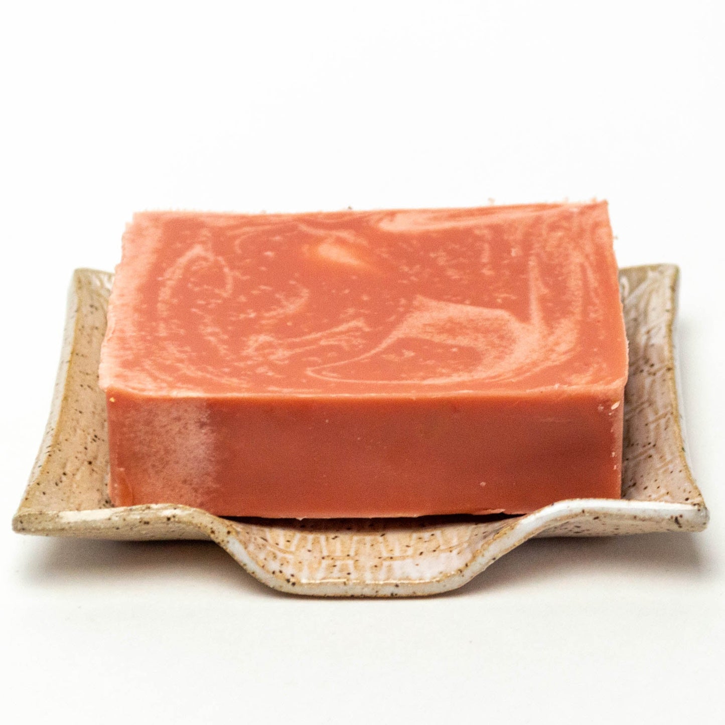 Strawberry on White Stoneware Soap Dish