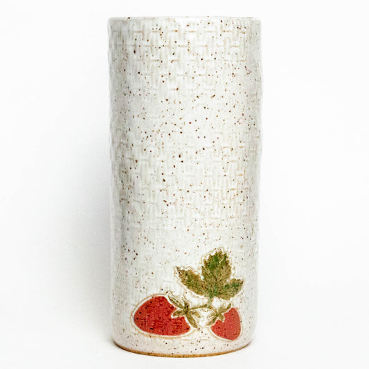 Strawberry White Vase