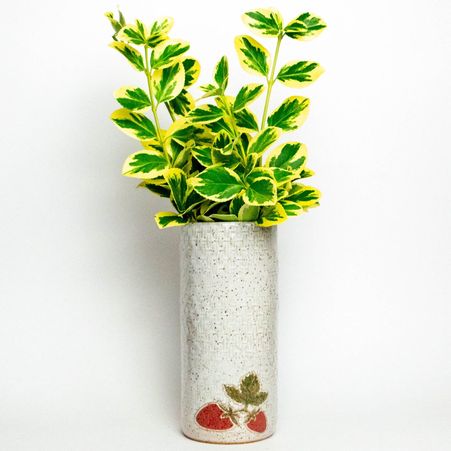 Strawberry White Vase