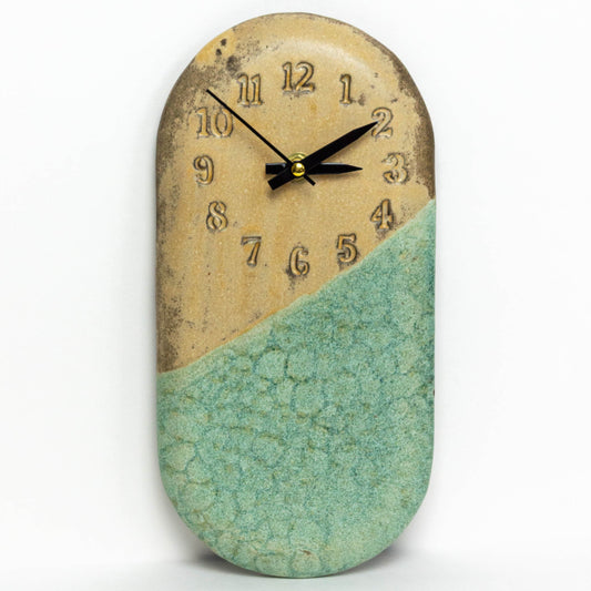 Succulent Green Stoneware Wall Clock