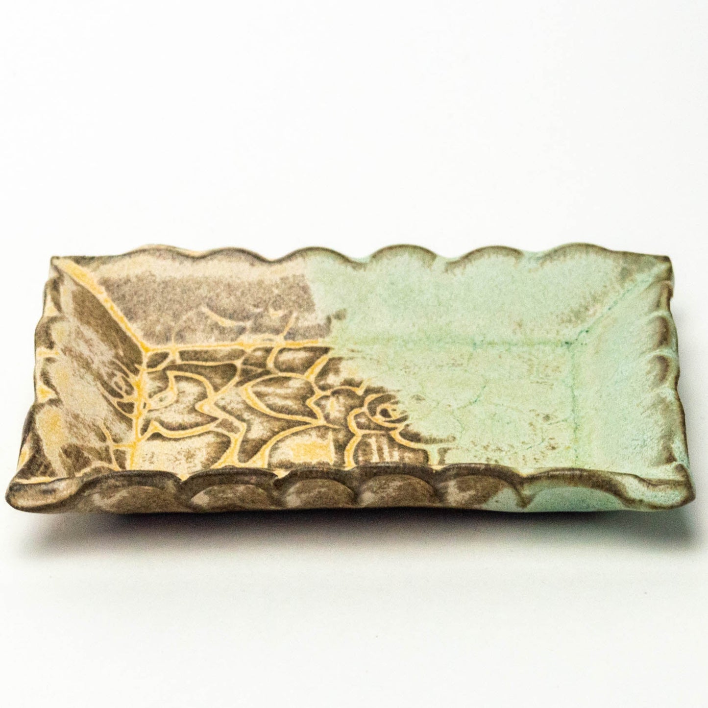 Succulent Pattern Sand - Green Trinket Dish