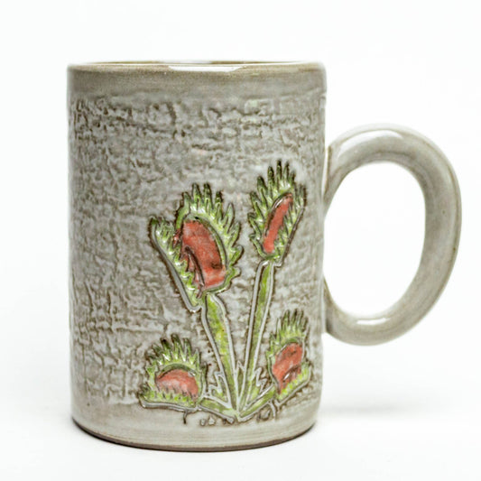 Venus Flytrap White 14oz Stoneware Mug
