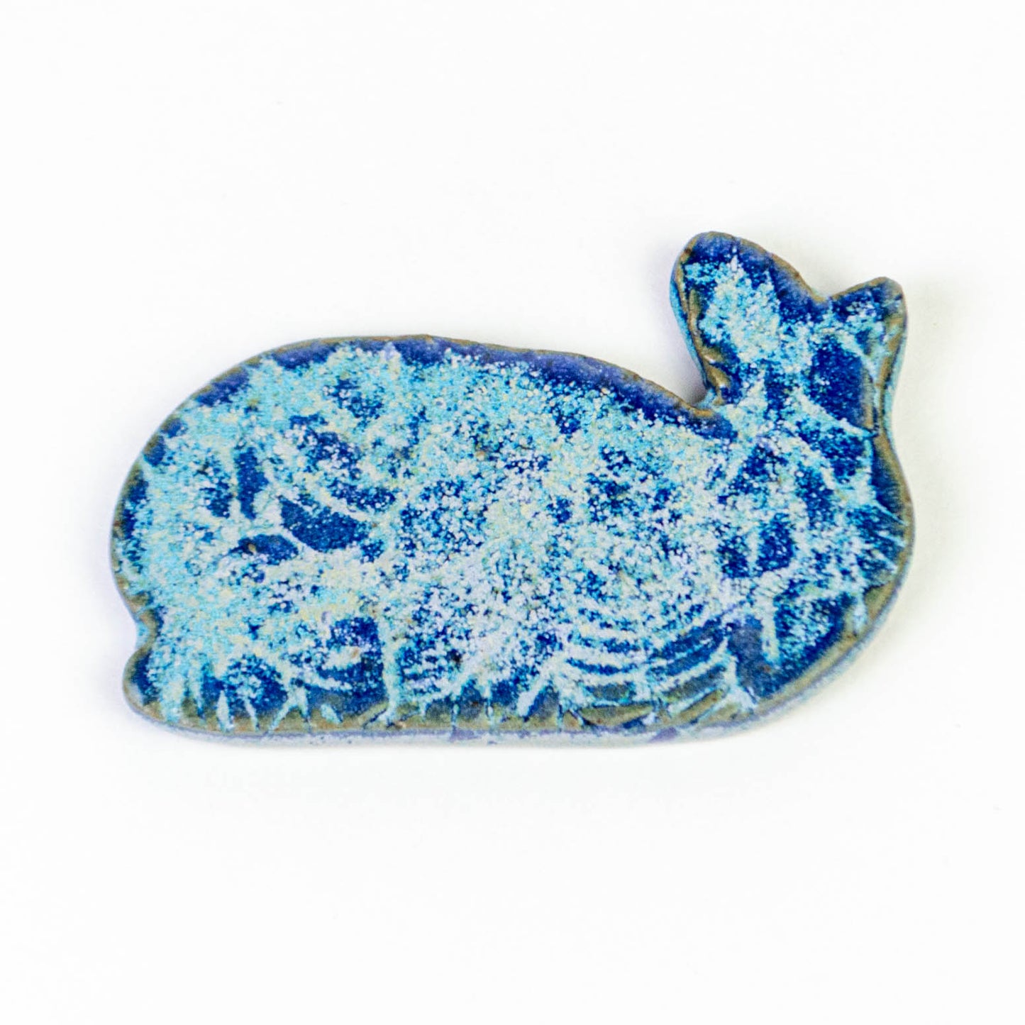 Whale-Shaped Handmade in Ohio Stoneware Magnet
