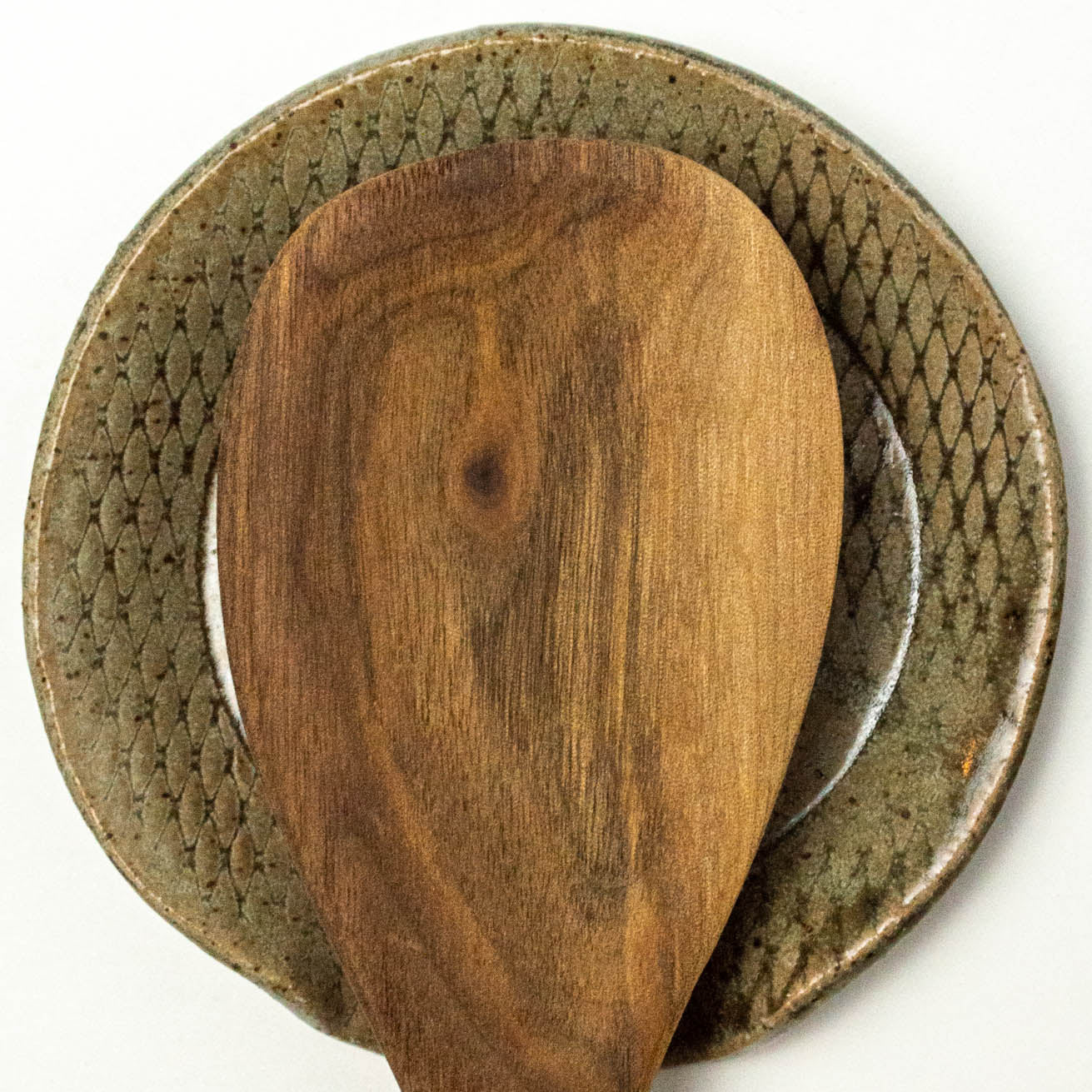 White Horse on Silver Stoneware Spoon Rest