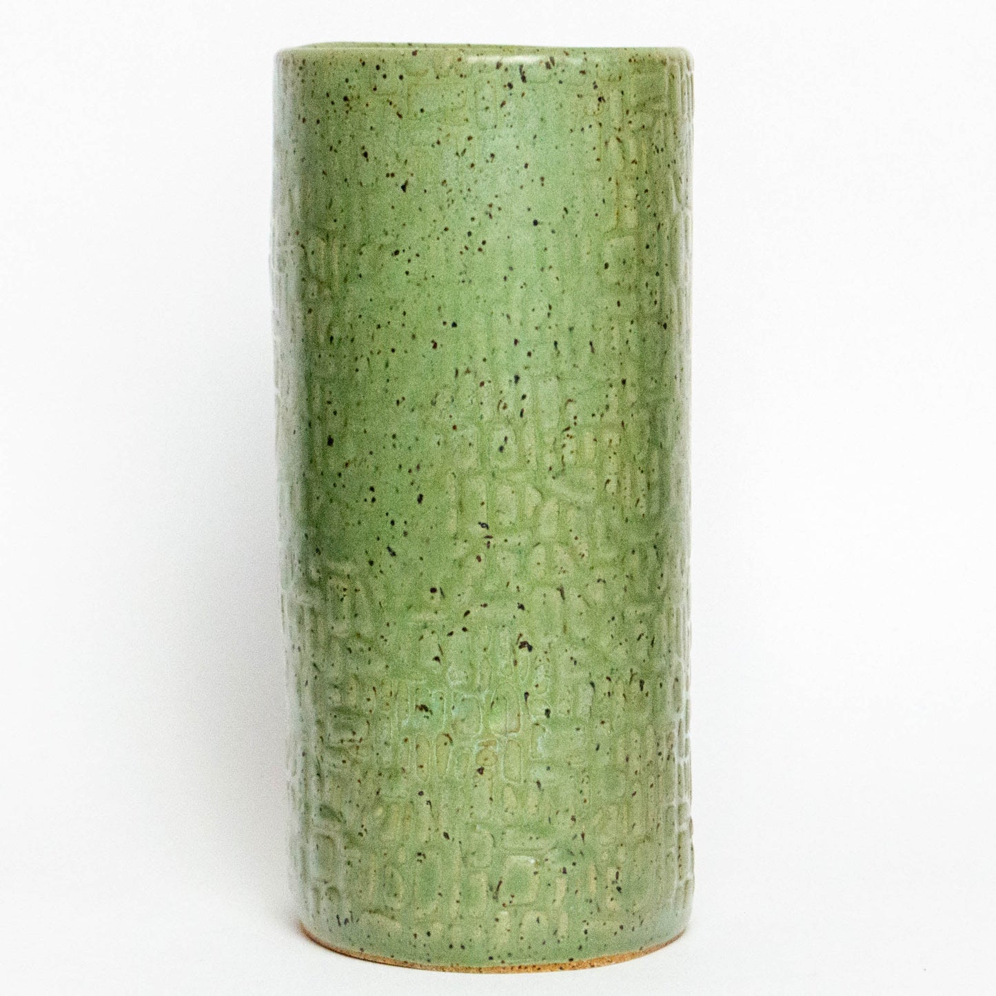 White Squirrel Green Vase