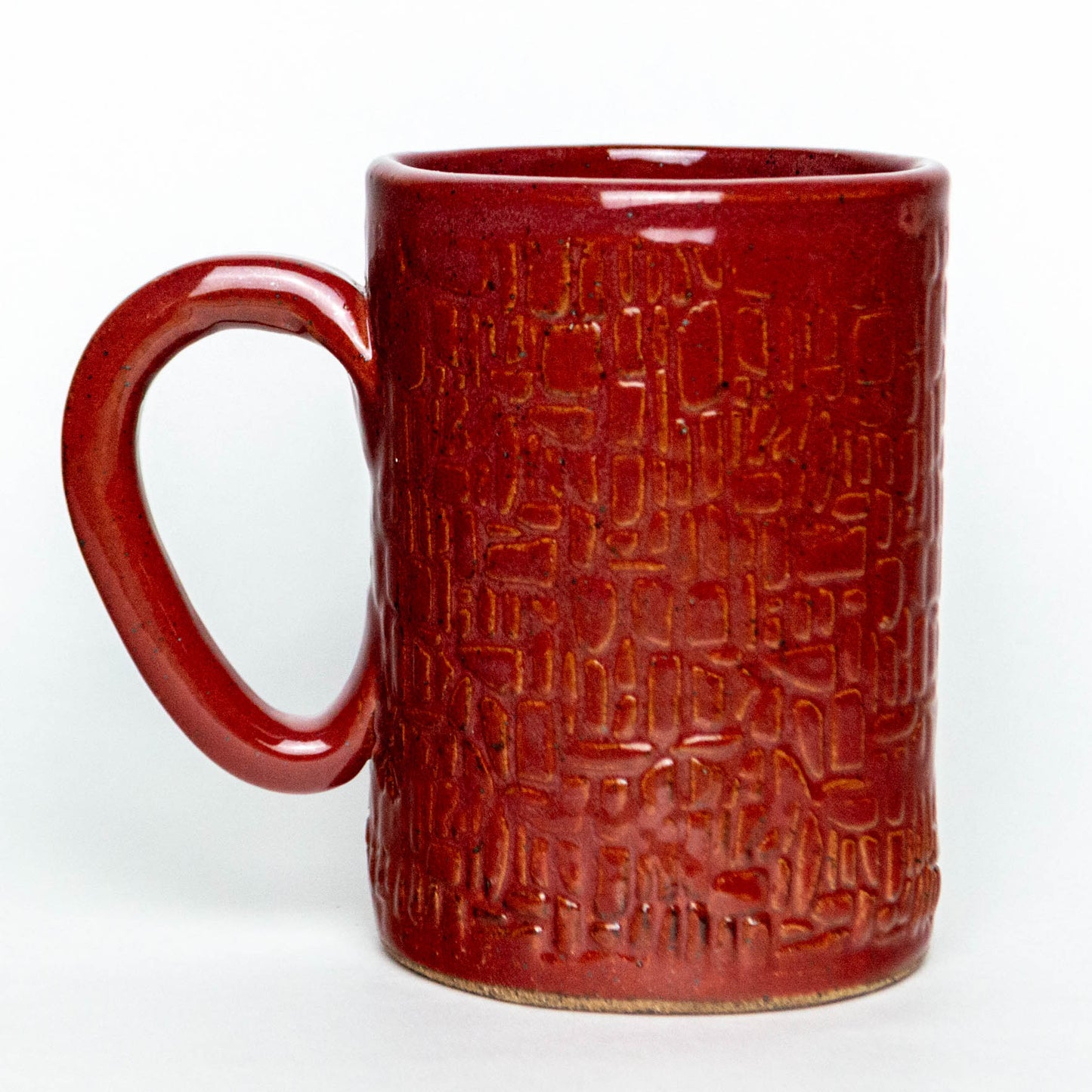 White Squirrel Handmade Stoneware Cinnamon Red 14oz Mug