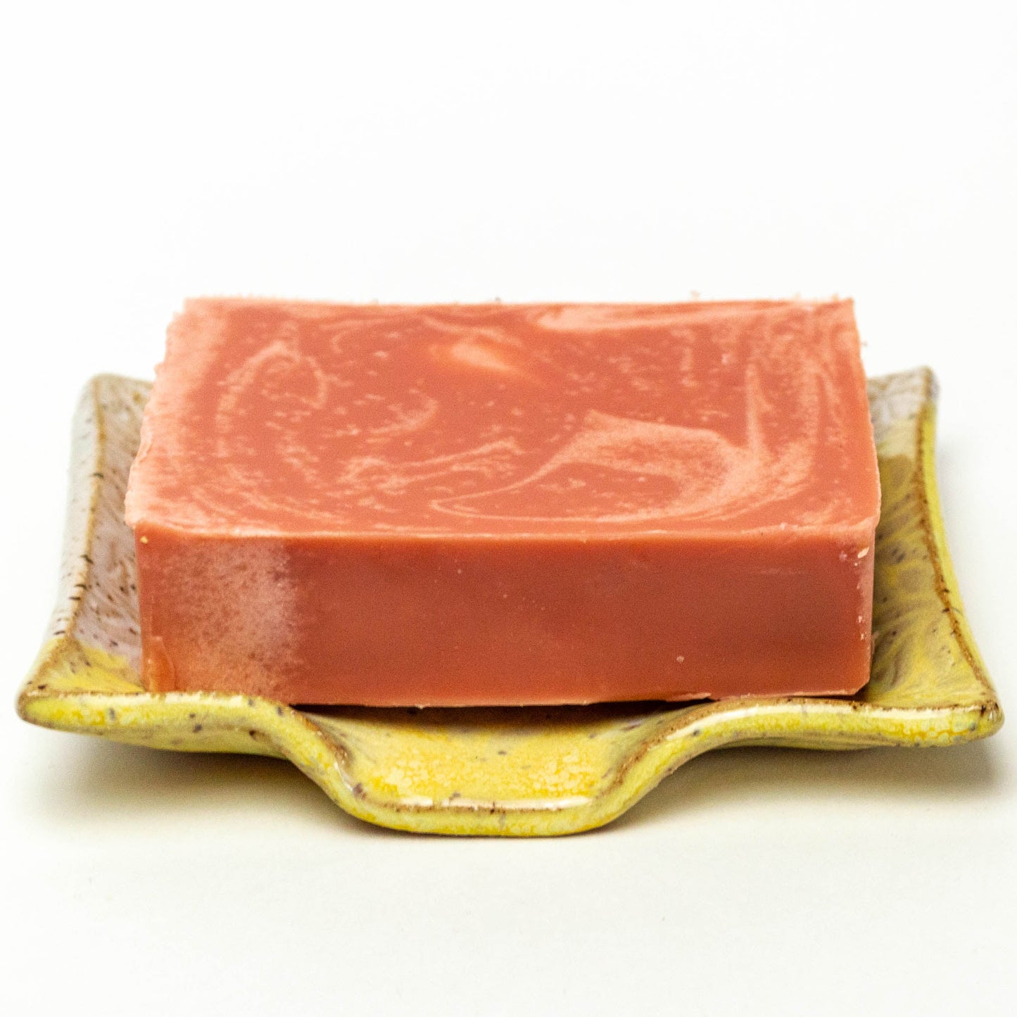 Yellow & White Frenzy Pattern Stoneware Soap Dish