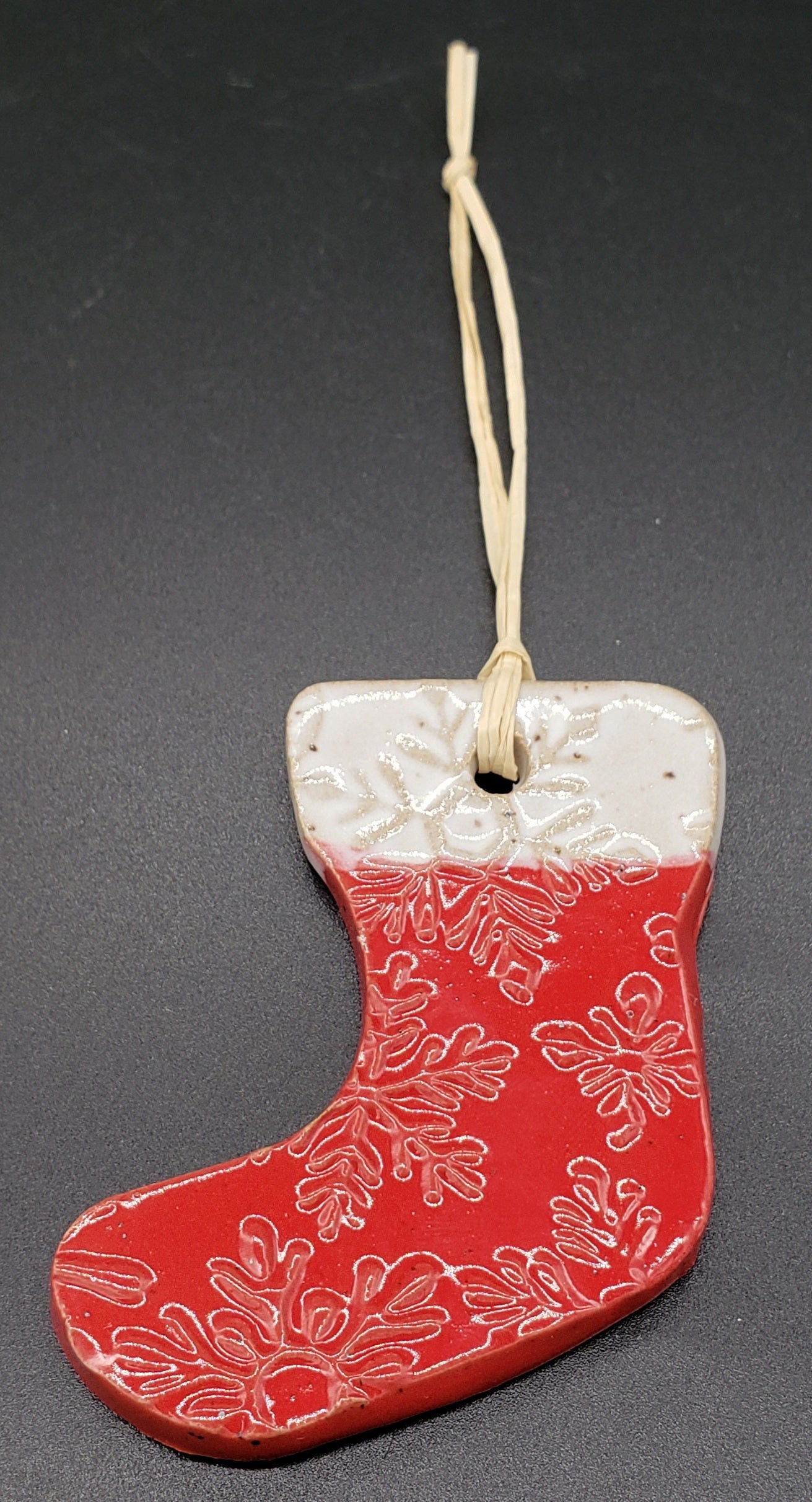 Christmas Stocking Stoneware Ornament