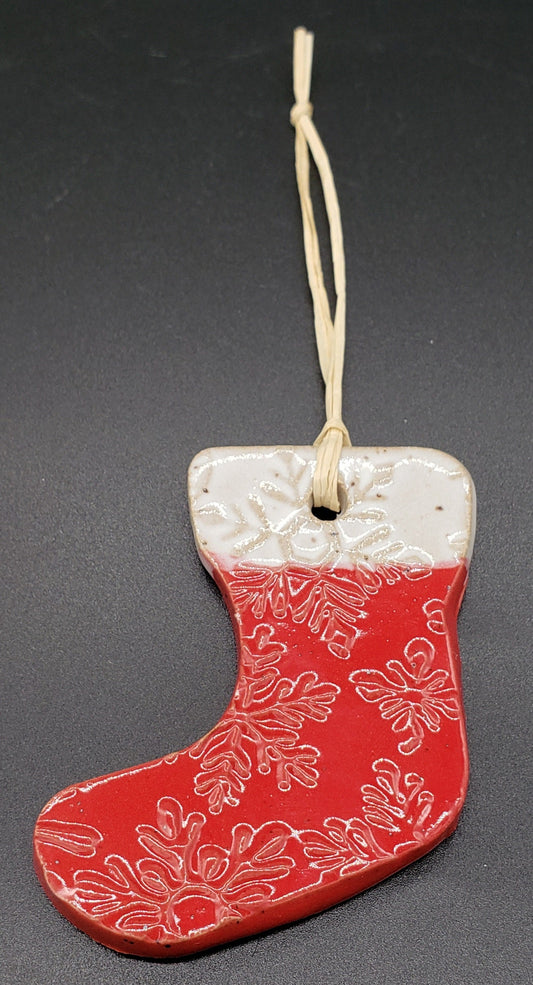 Christmas Stocking Stoneware Ornament