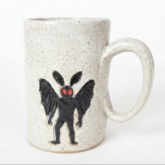 Mothman White 14oz Stoneware Handmade Mug