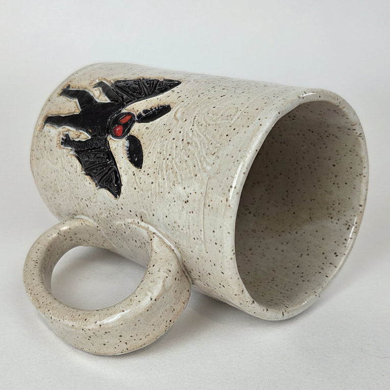 Mothman White 14oz Stoneware Handmade Mug