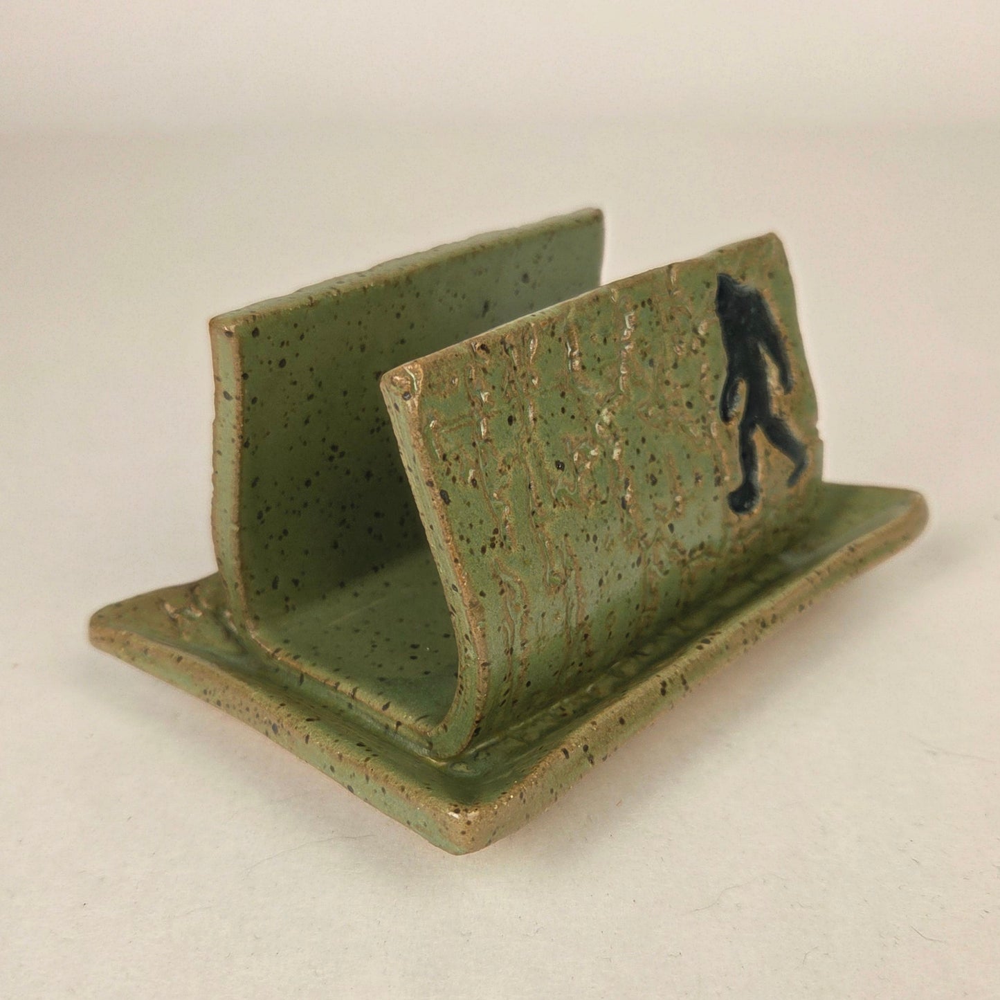 Sasquatch/Bigfoot Green Stoneware Sponge Holder