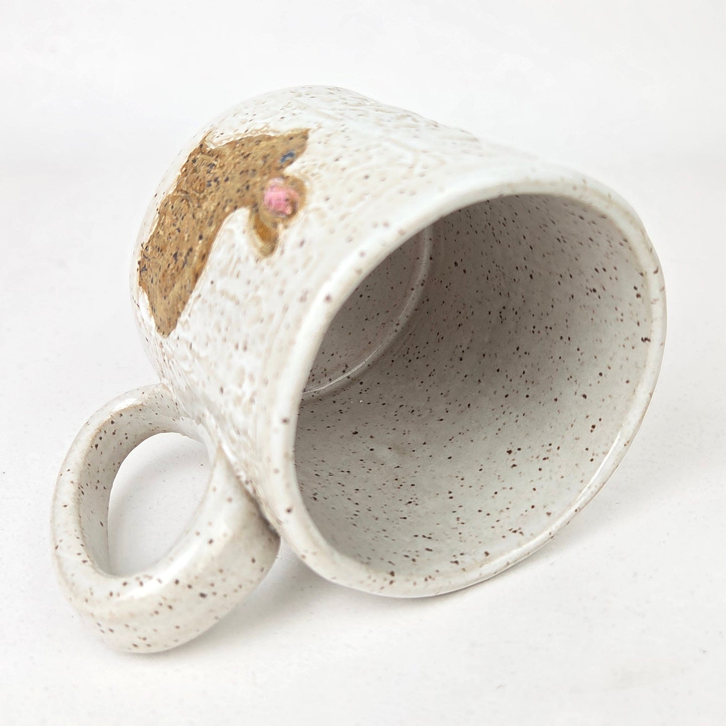 Brown Rabbit on White 10oz Stoneware Handmade Mug