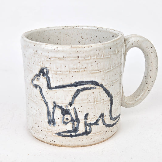 Kangaroo & Joey on White 10oz Stoneware Handmade Mug