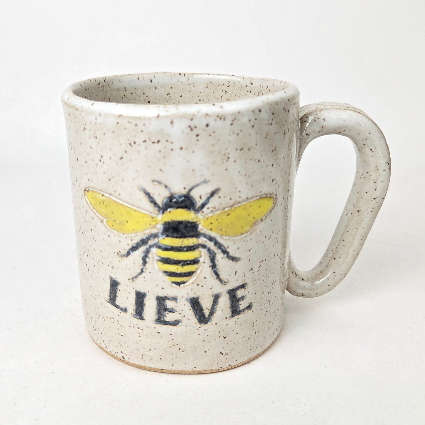 Bee-lieve (Believe) Pattern White 12oz Mug