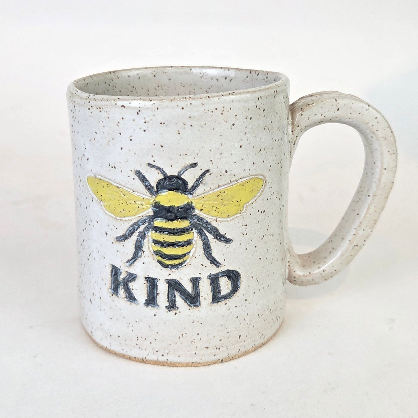 Bee Kind on White Stoneware 14oz Mug