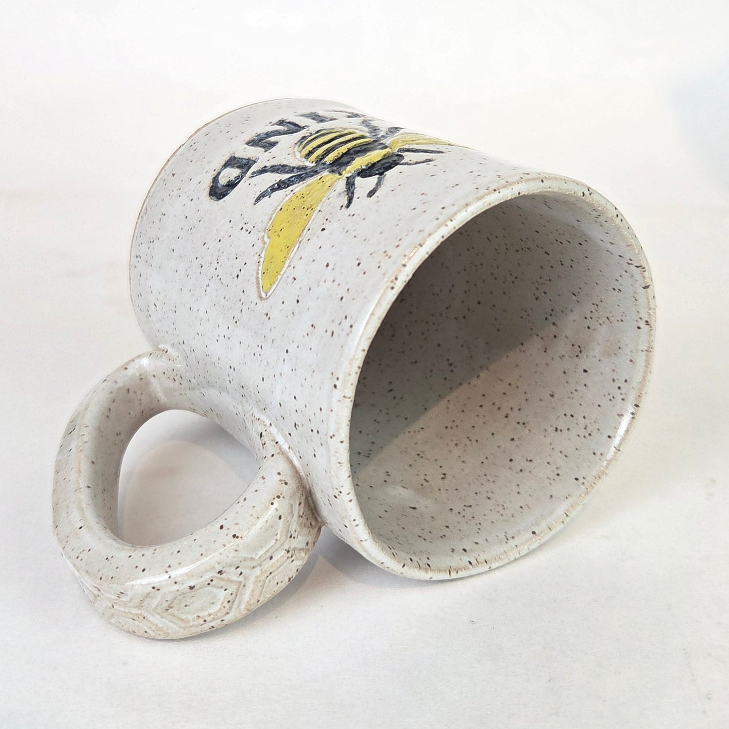 Bee Kind on White Stoneware 14oz Mug