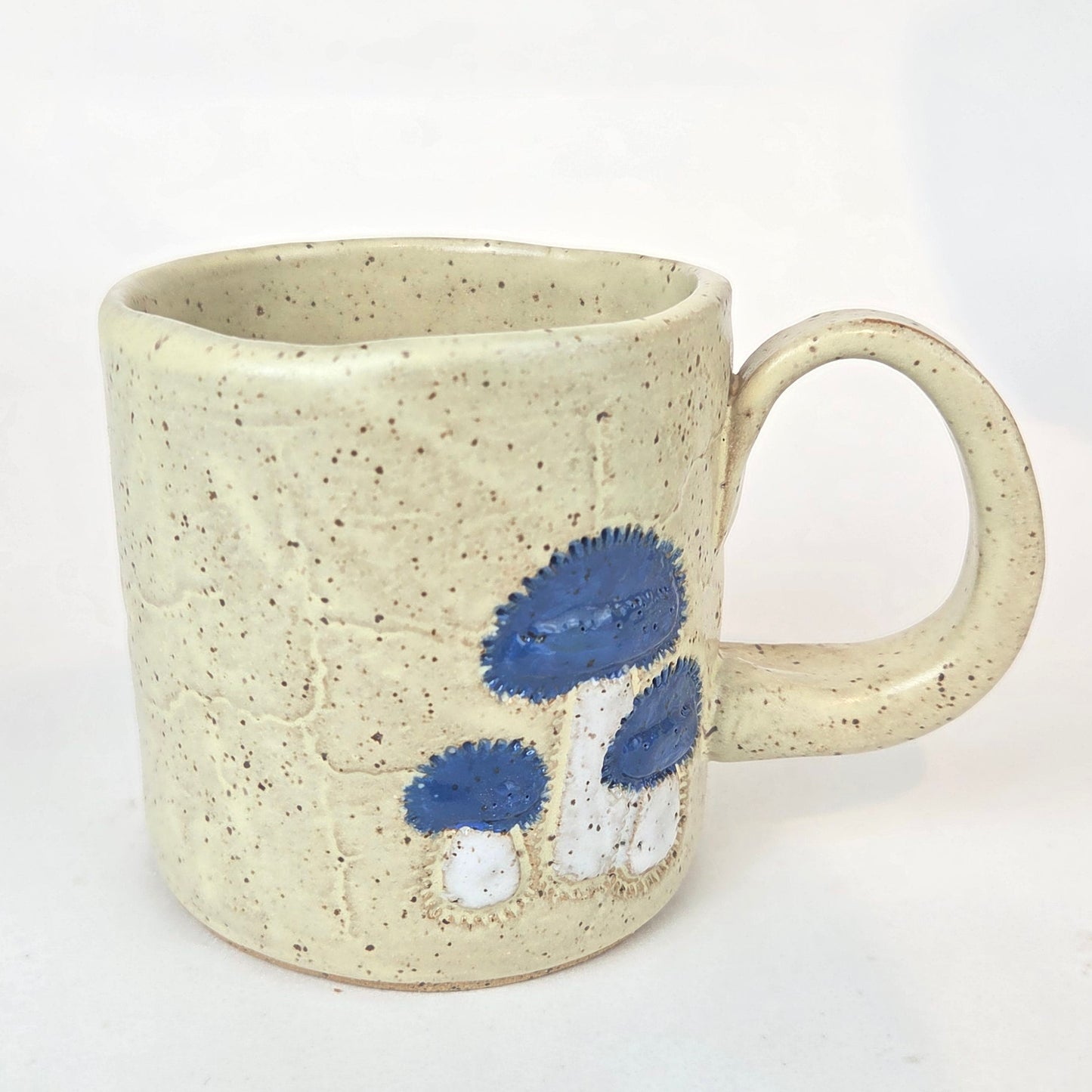 Blue Bonnet Mushroom on Butter 10oz Stoneware Mug