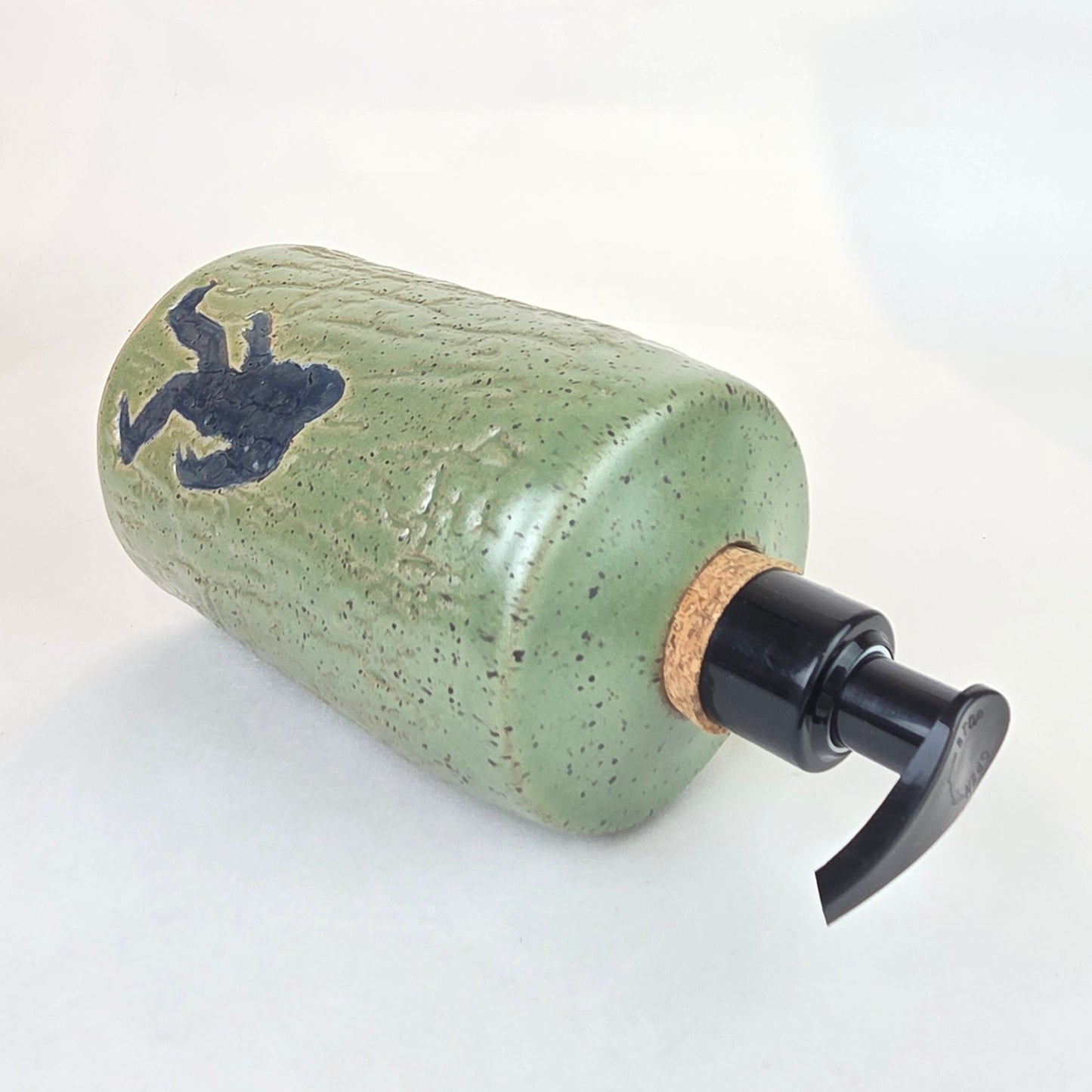 Sasquatch / Bigfoot Handmade Green Stoneware Soap/Lotion Dispenser