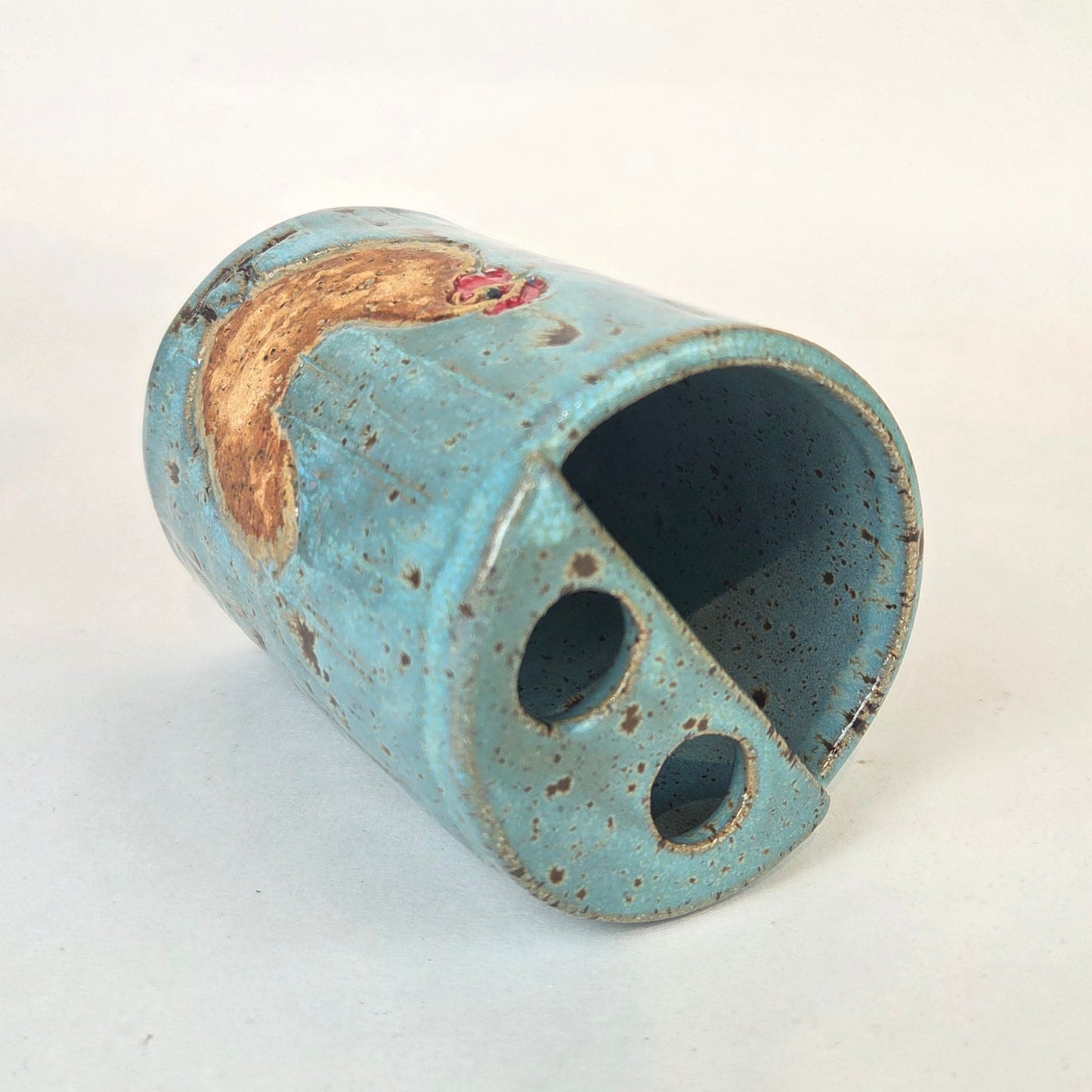Brown Chicken Handmade Stoneware Toothbrush Holder