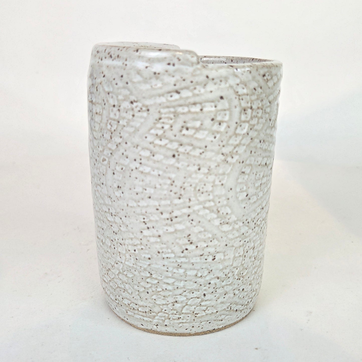 Sea Turtle on White Handmade Stoneware Toothbrush Holder