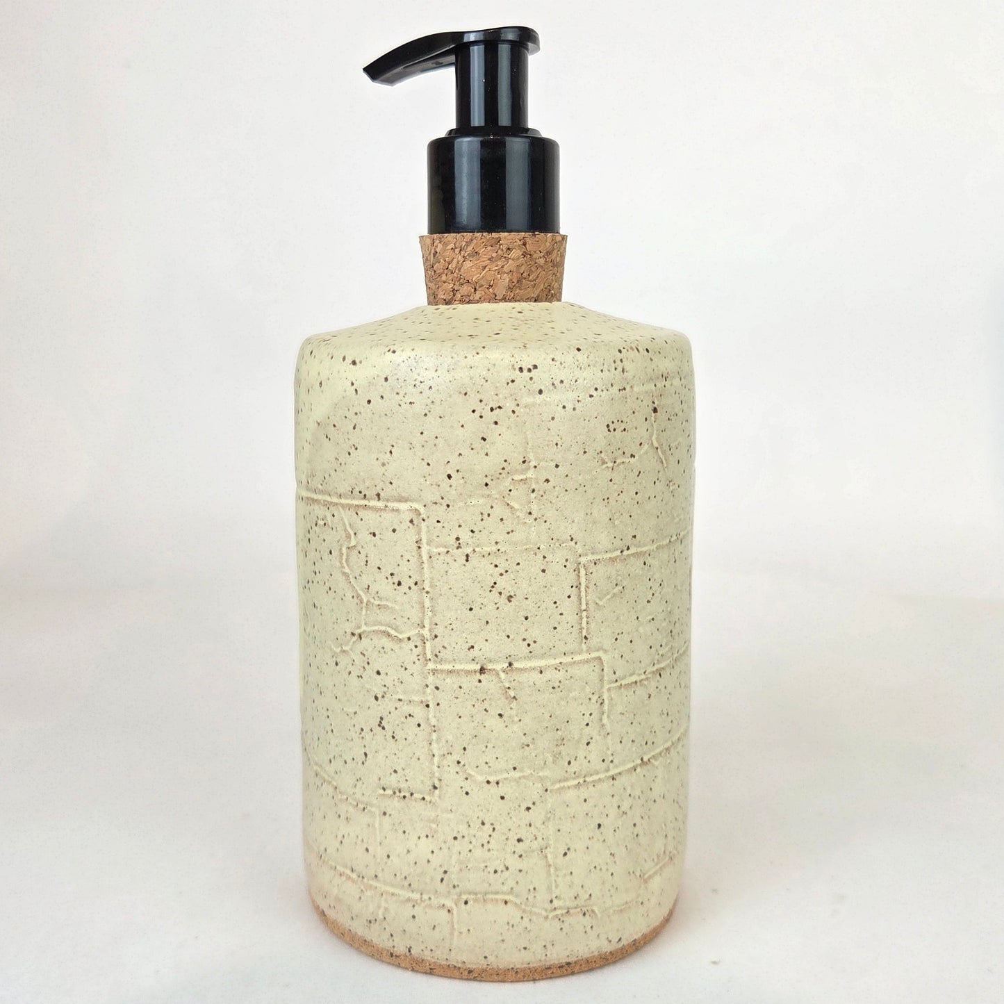 Blue Bonnet Mushroom Stoneware Soap/Lotion Dispenser