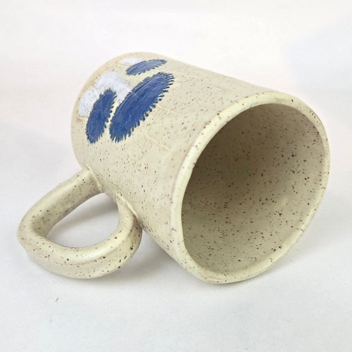 Blue Bonnet Mushroom on Butter Stoneware 14oz Mug