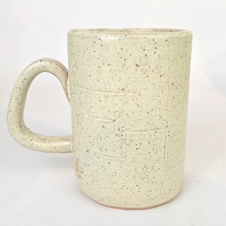 Blue Bonnet Mushroom on Butter Stoneware 14oz Mug